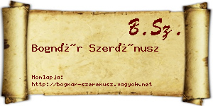 Bognár Szerénusz névjegykártya